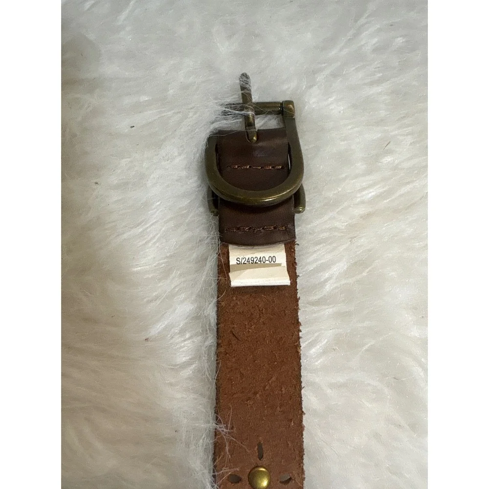 Gap Belt Womens Small Y2K Brown Floral Cutout Studded Leather Excellent